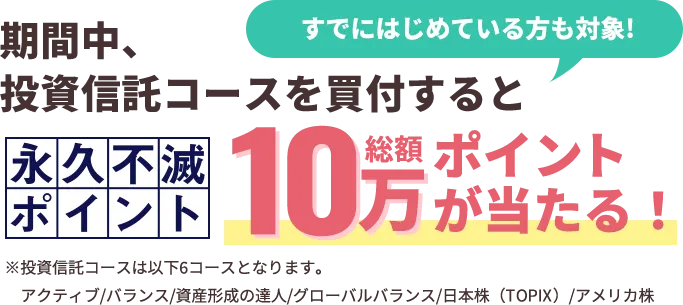 総額10万ポイントが当たる